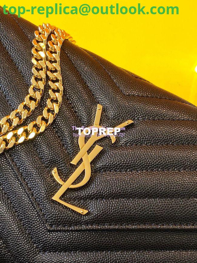 Replica YSL Saint Laurent Monogram Chain Wallet Grain De Poudre Textured Matelasse Leather Black 4 Replica YSL Saint Laurent Monogram Chain Wallet Grain De Poudre Textured Matelasse Leather Black 4