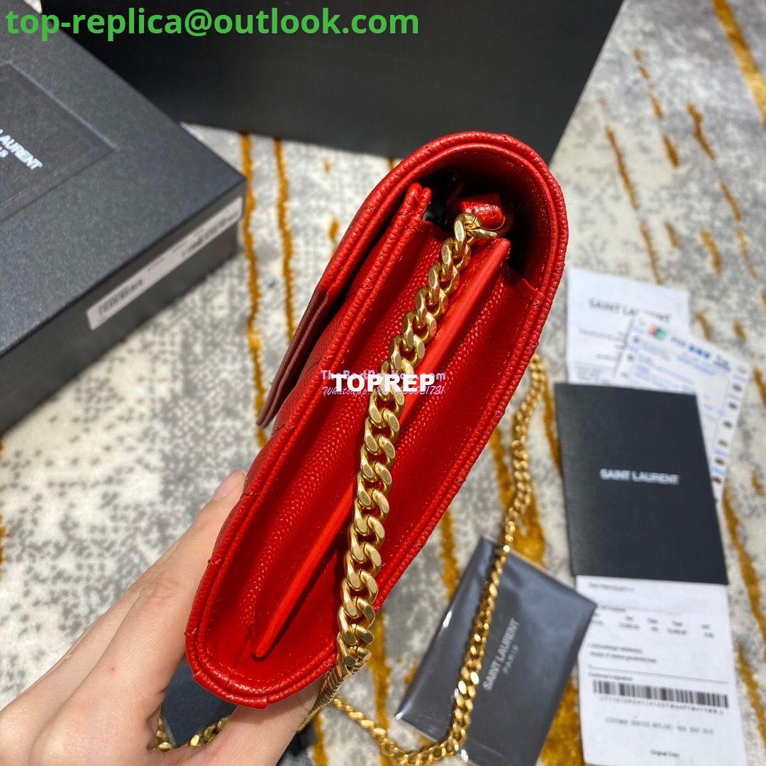 Replica YSL Saint Laurent Monogram Chain Wallet Grain De Poudre Textured Matelasse Leather Red 5 Replica YSL Saint Laurent Monogram Chain Wallet Grain De Poudre Textured Matelasse Leather Red 5