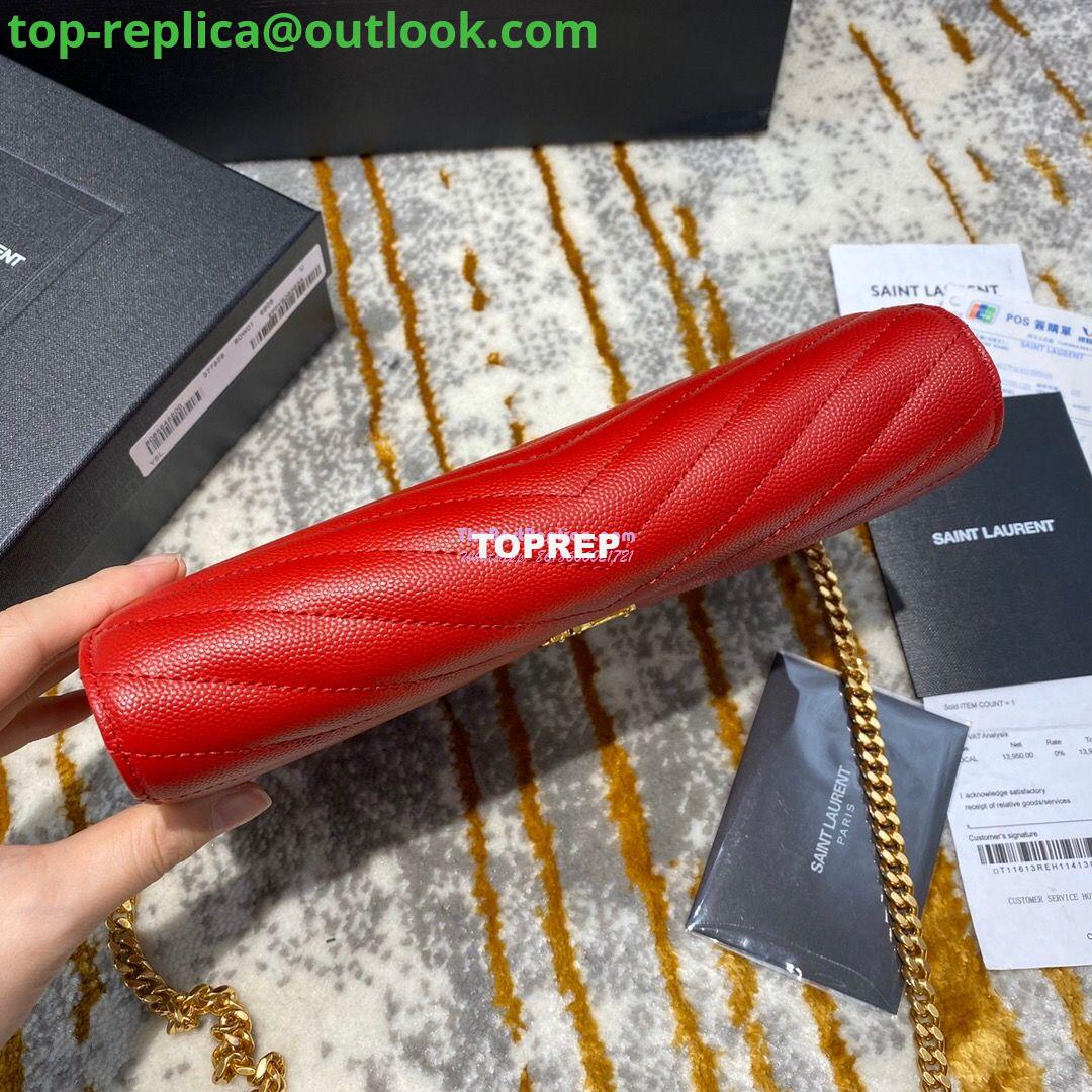 Replica YSL Saint Laurent Monogram Chain Wallet Grain De Poudre Textured Matelasse Leather Red 6 Replica YSL Saint Laurent Monogram Chain Wallet Grain De Poudre Textured Matelasse Leather Red 6