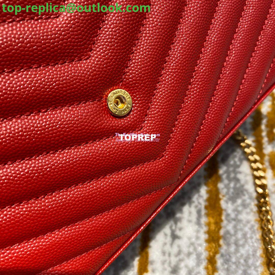 Replica YSL Saint Laurent Monogram Chain Wallet Grain De Poudre Textured Matelasse Leather Red 9 Replica YSL Saint Laurent Monogram Chain Wallet Grain De Poudre Textured Matelasse Leather Red 9