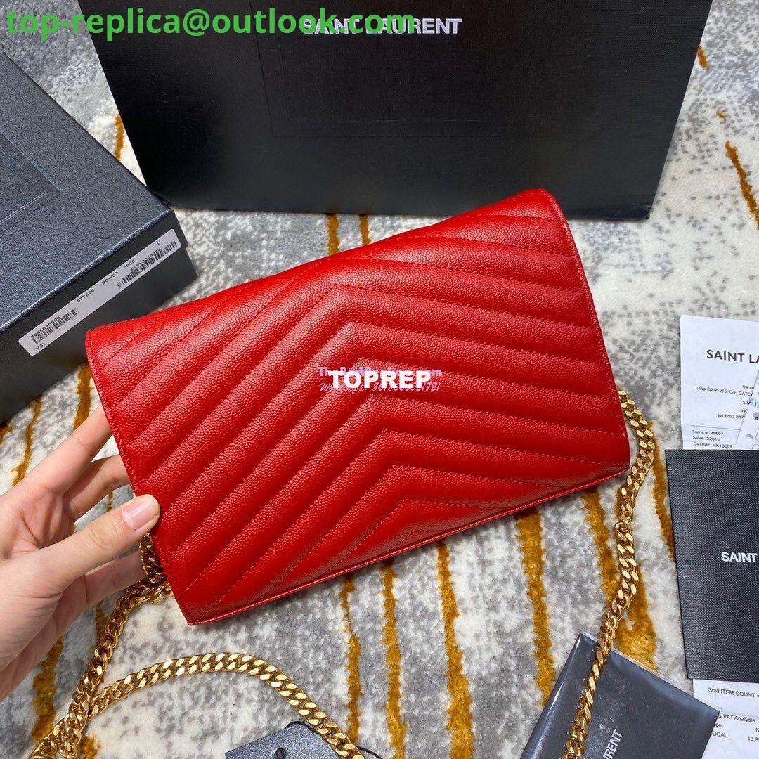Replica YSL Saint Laurent Monogram Chain Wallet Grain De Poudre Textured Matelasse Leather Red 13 Replica YSL Saint Laurent Monogram Chain Wallet Grain De Poudre Textured Matelasse Leather Red 13