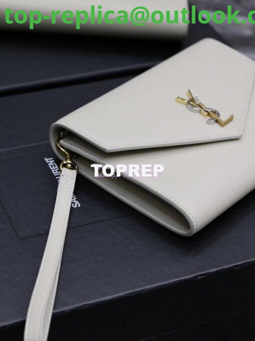 Replica YSL Saint Laurent Cassandre Flap Pouch In Smooth Leather 650858 Blanc 4