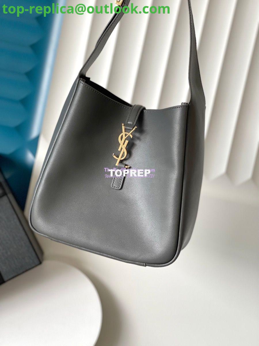 Replica YSL Saint Laurent Le 5 À 7 Supple Small In Grained Leather 713938 Grey Replica YSL Saint Laurent Le 5 À 7 Supple Small In Grained Leather 713938 Grey