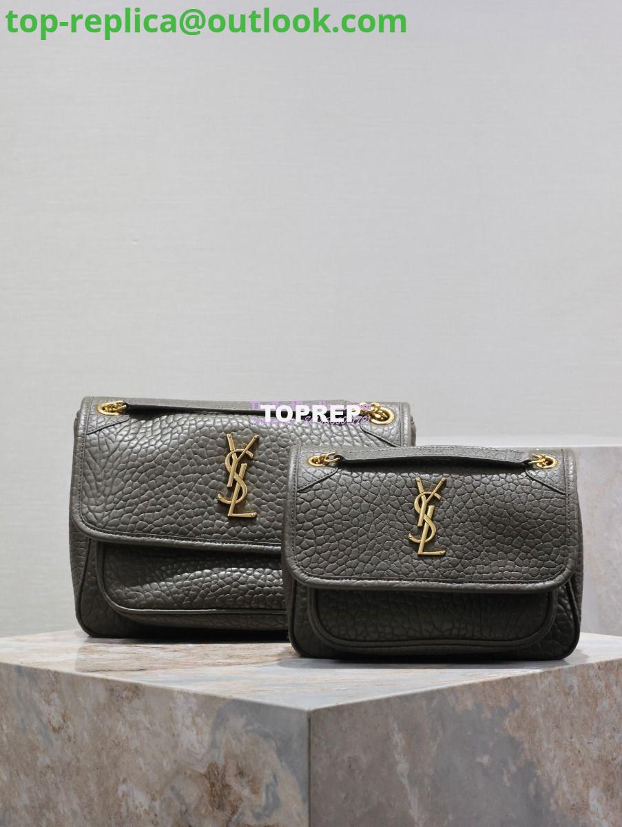 Replica Saint Laurent YSL Niki Bags in Grained Lambskin, Bronze-Toned Hardware 633179 dark green Replica Saint Laurent YSL Niki Bags in Grained Lambskin, Bronze-Toned Hardware 633179 dark green
