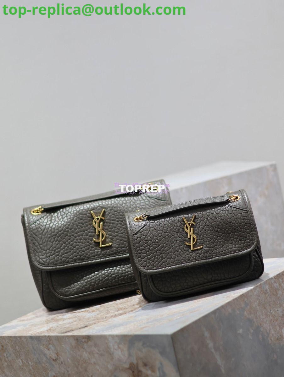 Replica Saint Laurent YSL Niki Bags in Grained Lambskin, Bronze-Toned Hardware 633179 dark green 2 Replica Saint Laurent YSL Niki Bags in Grained Lambskin, Bronze-Toned Hardware 633179 dark green 2