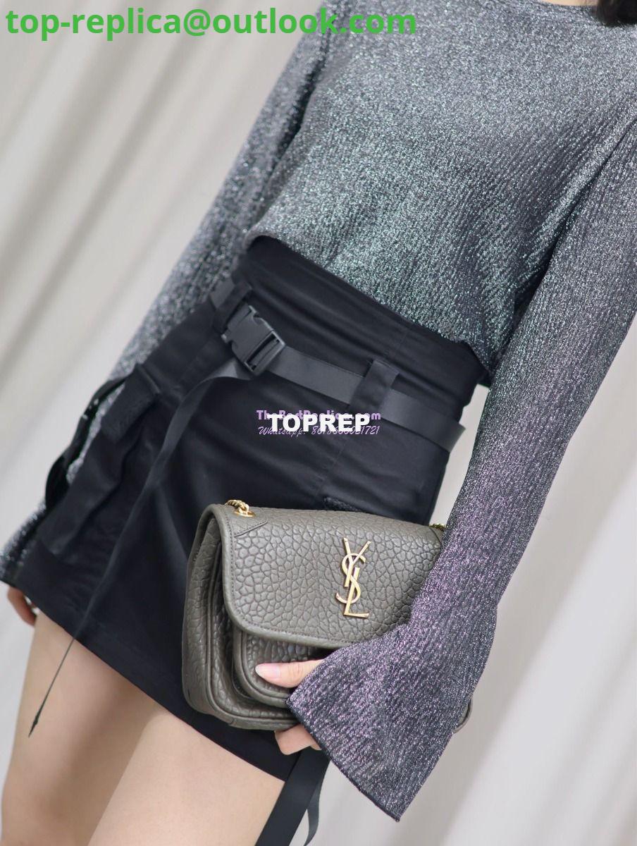 Replica Saint Laurent YSL Niki Bags in Grained Lambskin, Bronze-Toned Hardware 633179 dark green 17 Replica Saint Laurent YSL Niki Bags in Grained Lambskin, Bronze-Toned Hardware 633179 dark green 17