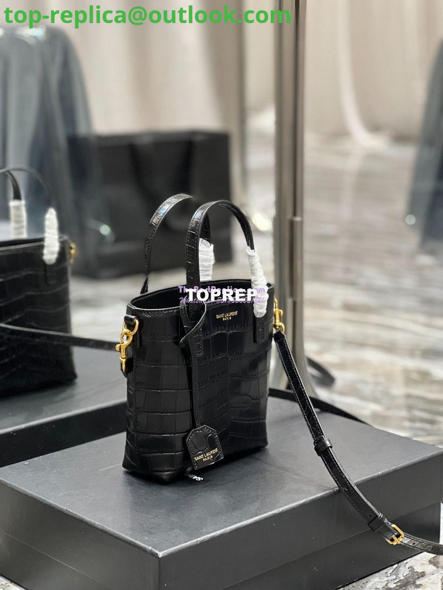 Replica Saint Laurent YSL Mini Toy Shopping Saint Laurent in Crocodile-Embossed Leather Black 9 Replica Saint Laurent YSL Mini Toy Shopping Saint Laurent in Crocodile-Embossed Leather Black 9