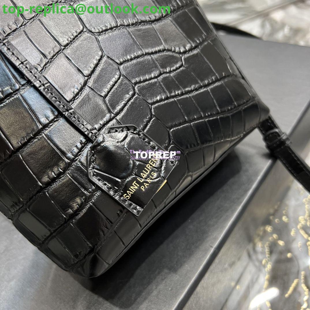Replica Saint Laurent YSL Mini Toy Shopping Saint Laurent in Crocodile-Embossed Leather Black 10 Replica Saint Laurent YSL Mini Toy Shopping Saint Laurent in Crocodile-Embossed Leather Black 10