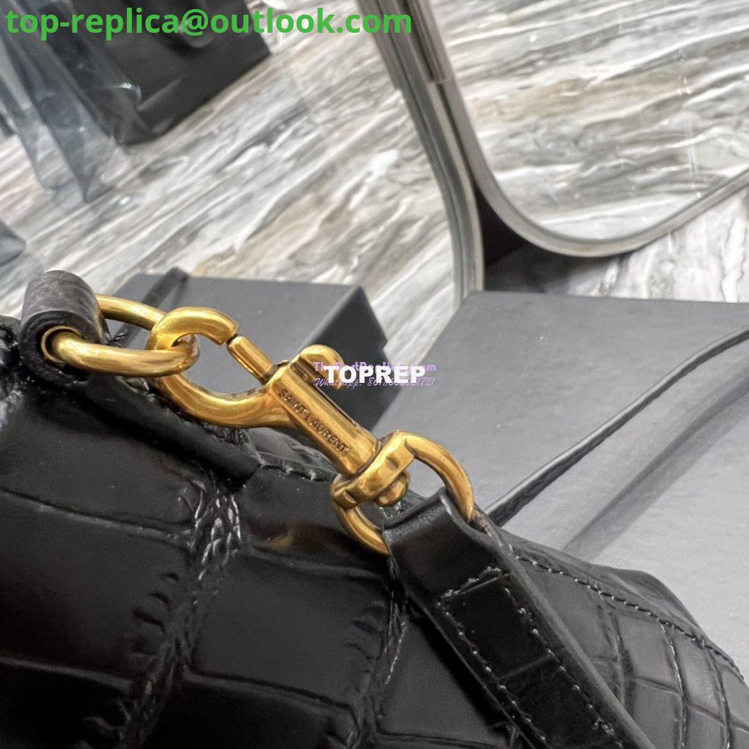 Replica Saint Laurent YSL Mini Toy Shopping Saint Laurent in Crocodile-Embossed Leather Black 11 Replica Saint Laurent YSL Mini Toy Shopping Saint Laurent in Crocodile-Embossed Leather Black 11