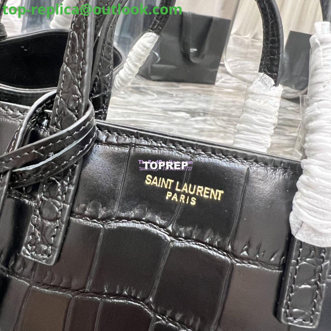 Replica Saint Laurent YSL Mini Toy Shopping Saint Laurent in Crocodile-Embossed Leather Black 12 Replica Saint Laurent YSL Mini Toy Shopping Saint Laurent in Crocodile-Embossed Leather Black 12
