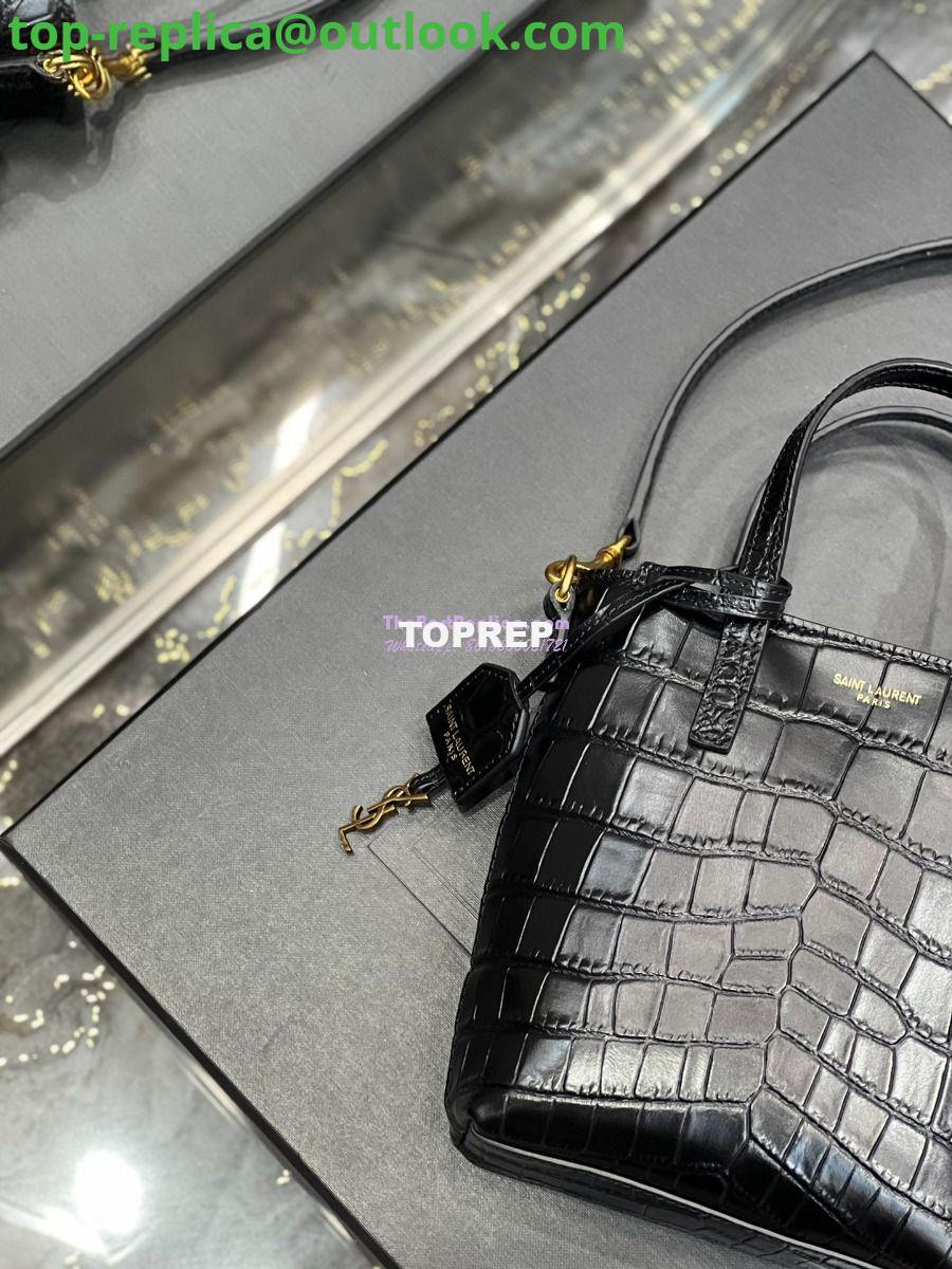 Replica Saint Laurent YSL Mini Toy Shopping Saint Laurent in Crocodile-Embossed Leather Black 14 Replica Saint Laurent YSL Mini Toy Shopping Saint Laurent in Crocodile-Embossed Leather Black 14