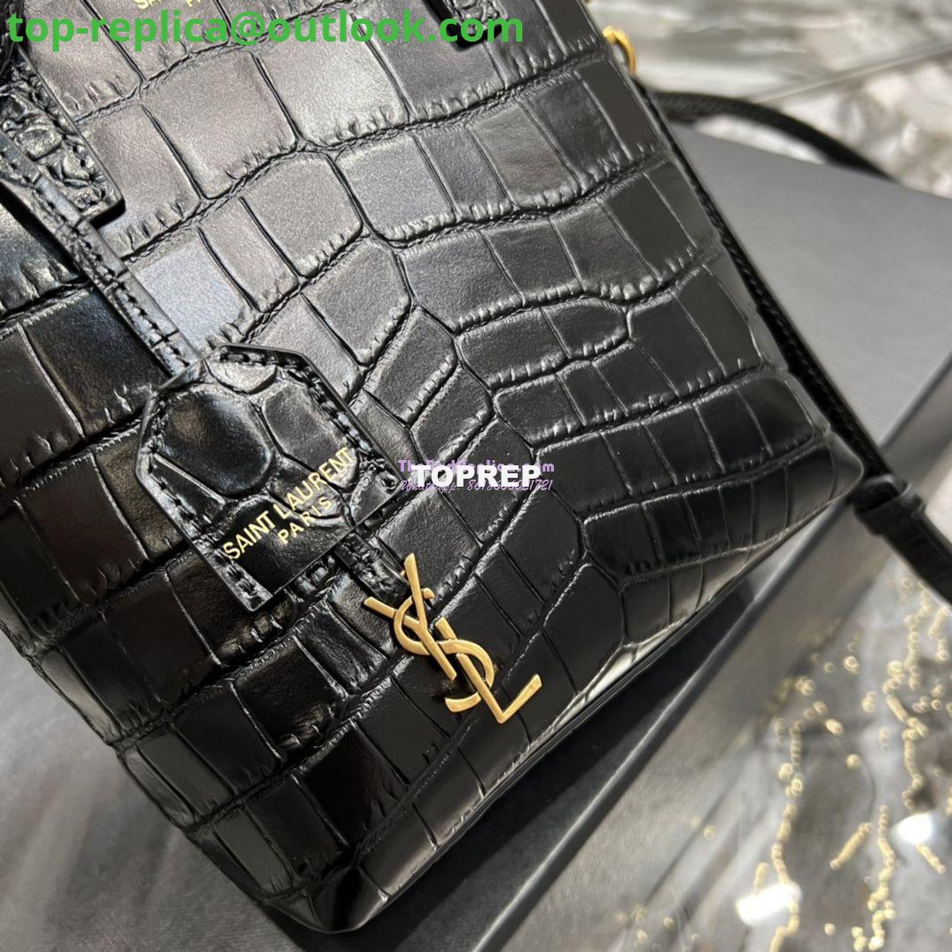 Replica Saint Laurent YSL Mini Toy Shopping Saint Laurent in Crocodile-Embossed Leather Black 16 Replica Saint Laurent YSL Mini Toy Shopping Saint Laurent in Crocodile-Embossed Leather Black 16