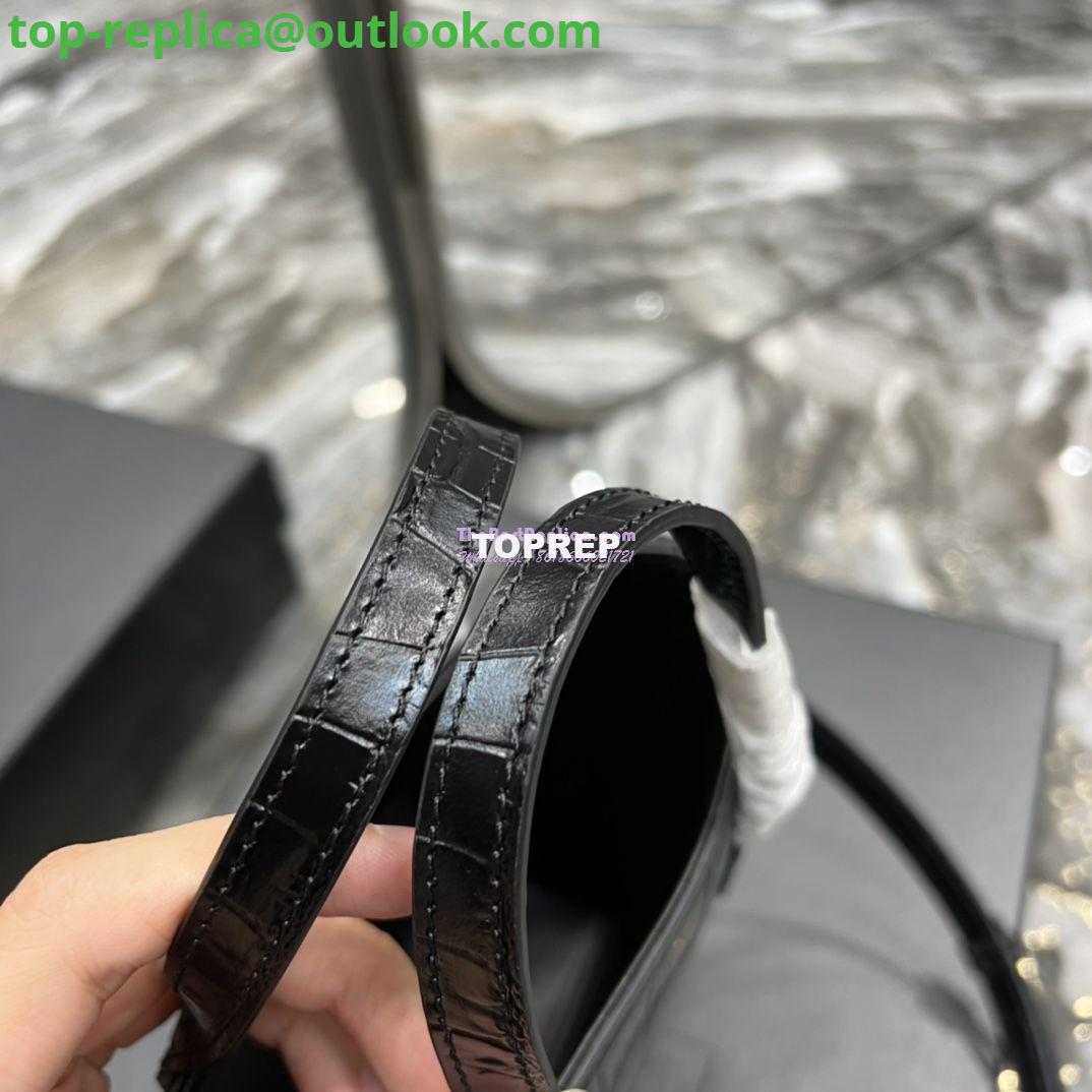 Replica Saint Laurent YSL Mini Toy Shopping Saint Laurent in Crocodile-Embossed Leather Black 17 Replica Saint Laurent YSL Mini Toy Shopping Saint Laurent in Crocodile-Embossed Leather Black 17
