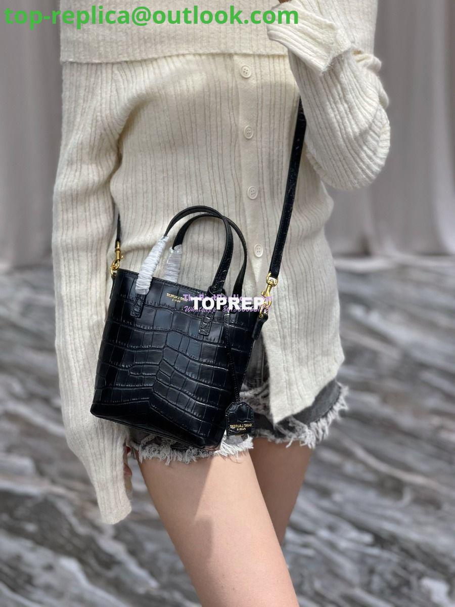 Replica Saint Laurent YSL Mini Toy Shopping Saint Laurent in Crocodile-Embossed Leather Black 18 Replica Saint Laurent YSL Mini Toy Shopping Saint Laurent in Crocodile-Embossed Leather Black 18