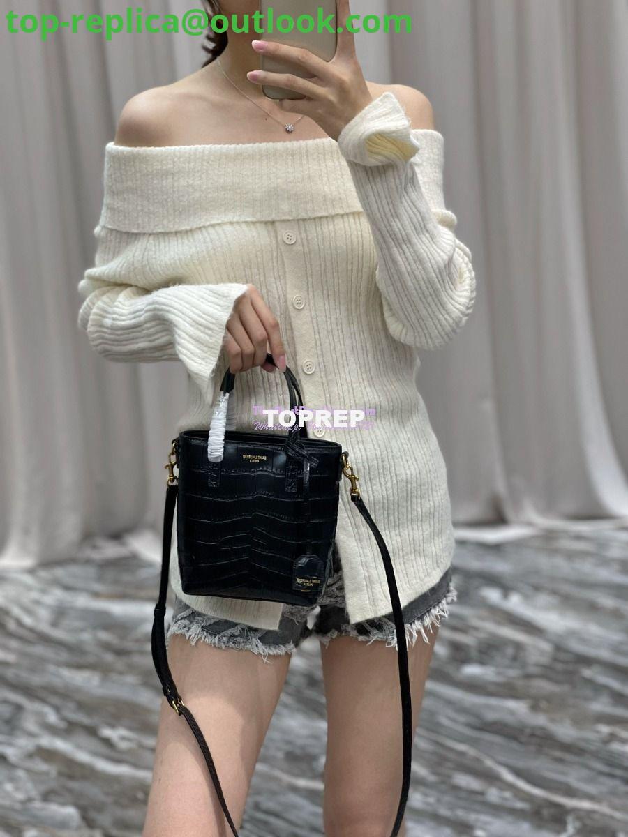 Replica Saint Laurent YSL Mini Toy Shopping Saint Laurent in Crocodile-Embossed Leather Black 21 Replica Saint Laurent YSL Mini Toy Shopping Saint Laurent in Crocodile-Embossed Leather Black 21