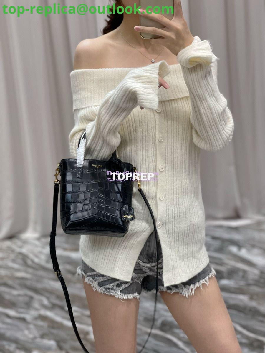 Replica Saint Laurent YSL Mini Toy Shopping Saint Laurent in Crocodile-Embossed Leather Black 23 Replica Saint Laurent YSL Mini Toy Shopping Saint Laurent in Crocodile-Embossed Leather Black 23