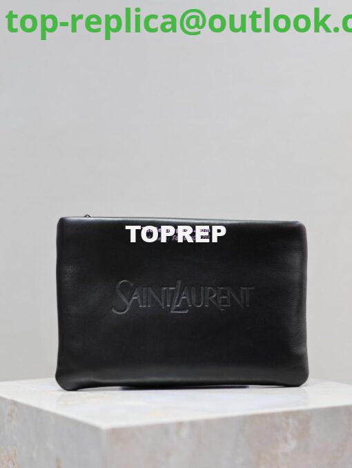 Replica Saint Laurent YSL Puffy Pouch In Lambskin S/L 779526 779512 Black 2