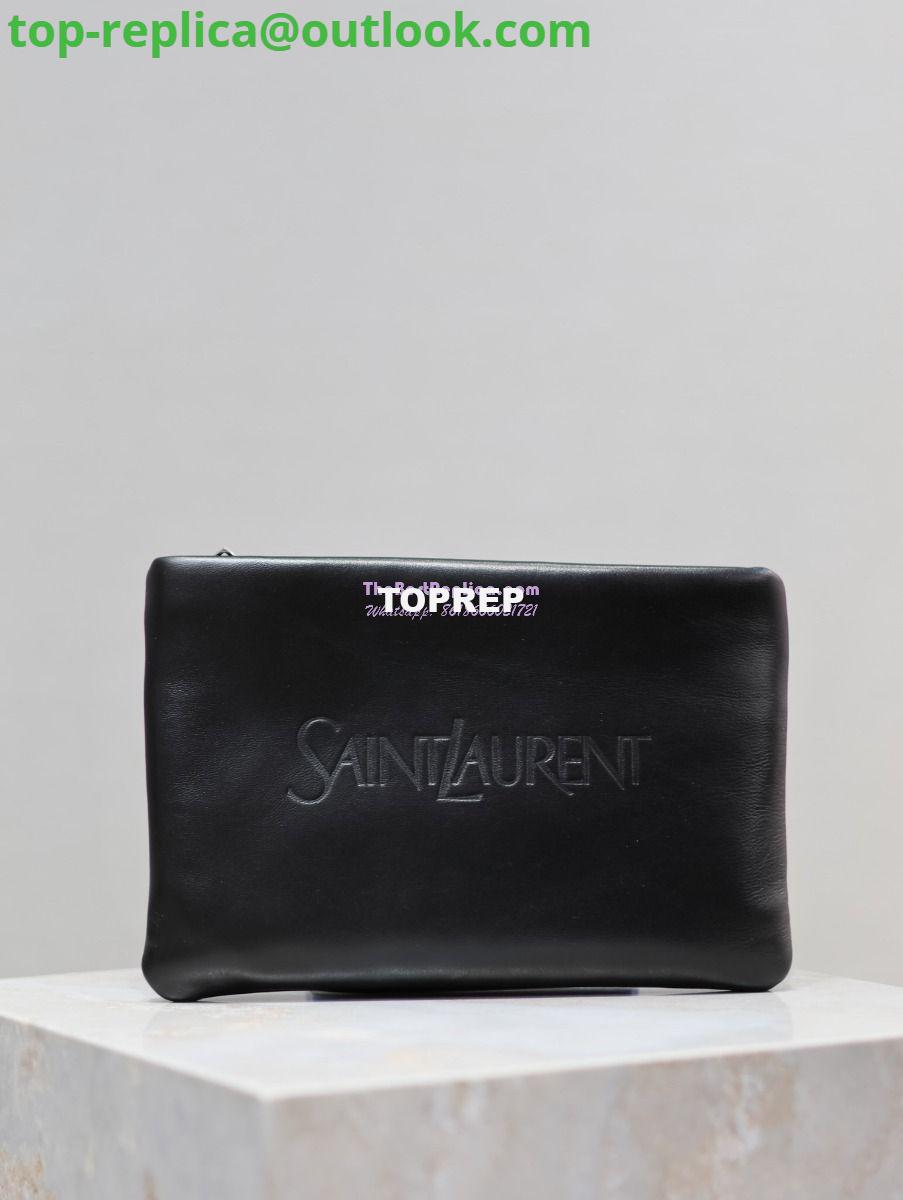 Replica Saint Laurent YSL Puffy Pouch In Lambskin S/L 779526 779512 Black 2 Replica Saint Laurent YSL Puffy Pouch In Lambskin S/L 779526 779512 Black 2