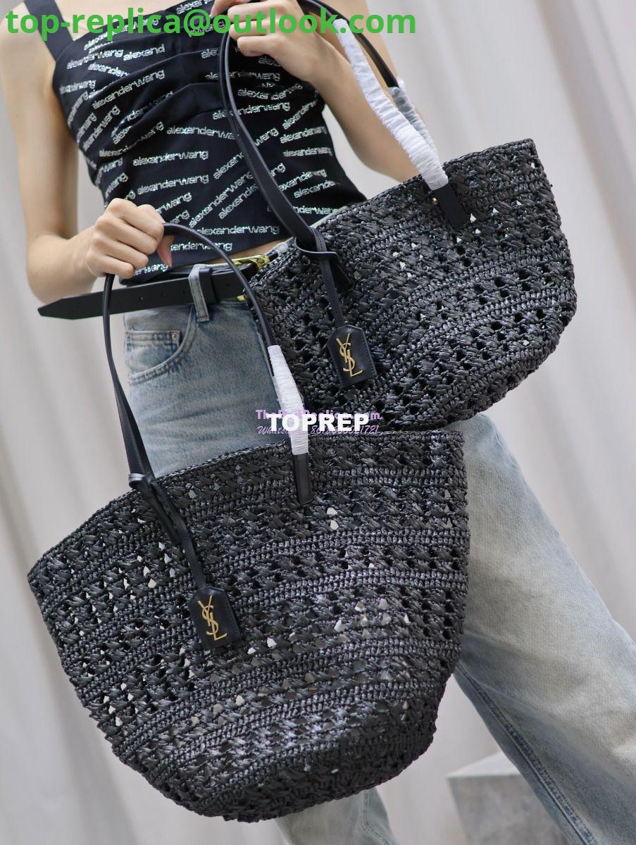Replica YSL Saint Laurent Panier Small Bag In Raffia 761461 Black 2 Replica YSL Saint Laurent Panier Small Bag In Raffia 761461 Black 2
