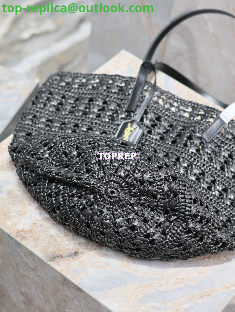 Replica YSL Saint Laurent Panier Small Bag In Raffia 761461 Black 4 Replica YSL Saint Laurent Panier Small Bag In Raffia 761461 Black 4