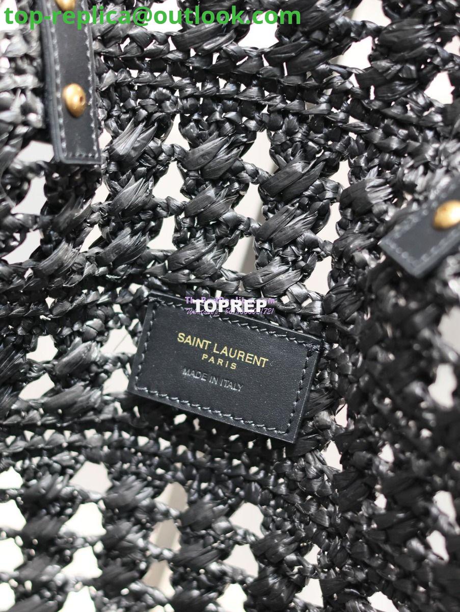 Replica YSL Saint Laurent Panier Small Bag In Raffia 761461 Black 10 Replica YSL Saint Laurent Panier Small Bag In Raffia 761461 Black 10