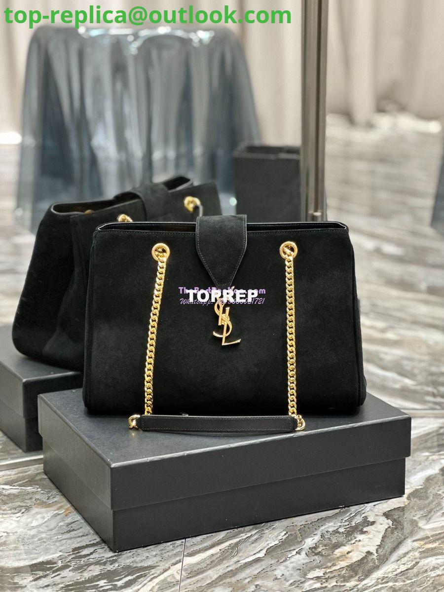 Replica YSL Saint Laurent Cassandre Shopper Bag in Suede Calfskin 668900 Black Replica YSL Saint Laurent Cassandre Shopper Bag in Suede Calfskin 668900 Black