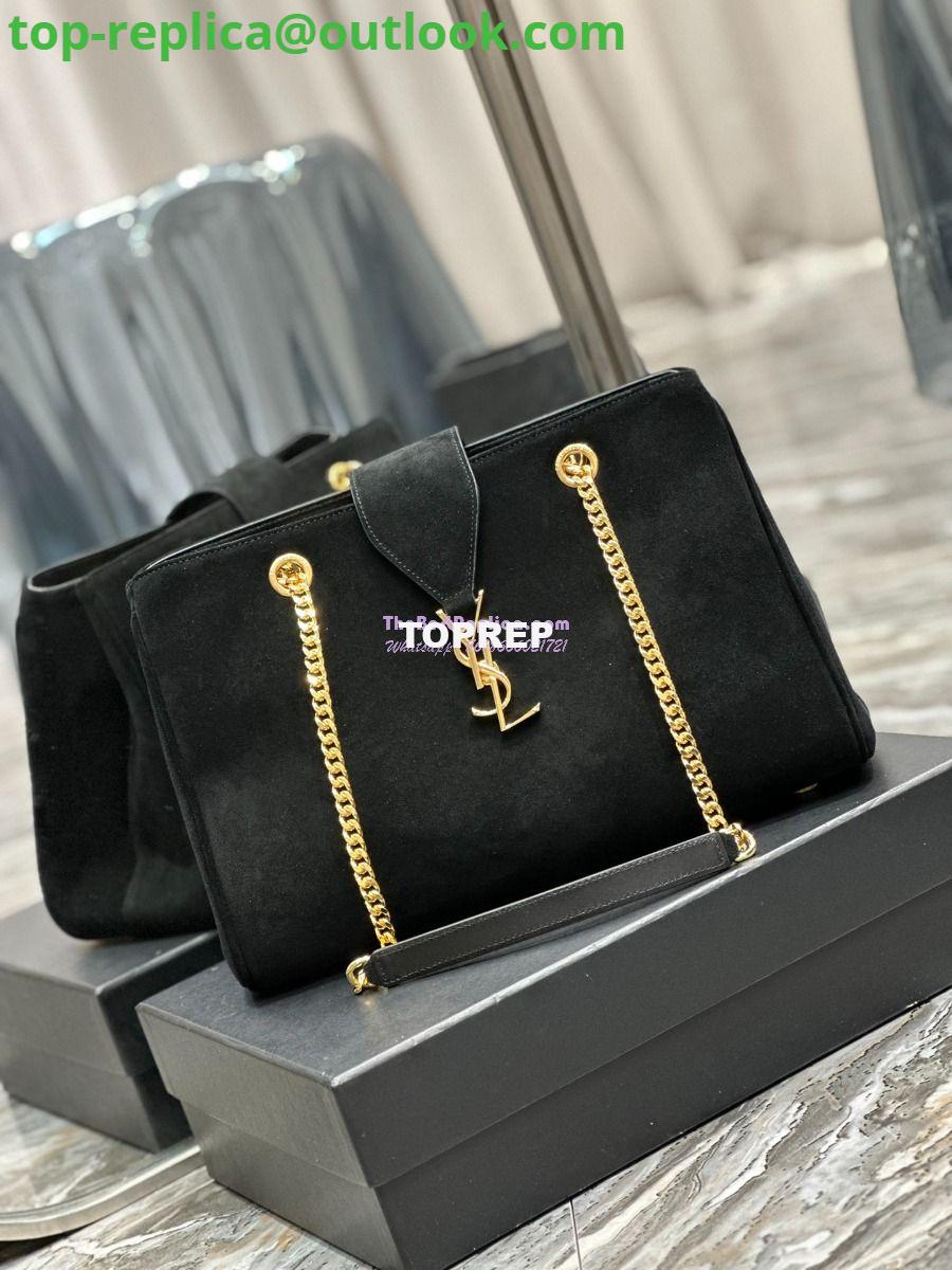 Replica YSL Saint Laurent Cassandre Shopper Bag in Suede Calfskin 668900 Black 2 Replica YSL Saint Laurent Cassandre Shopper Bag in Suede Calfskin 668900 Black 2