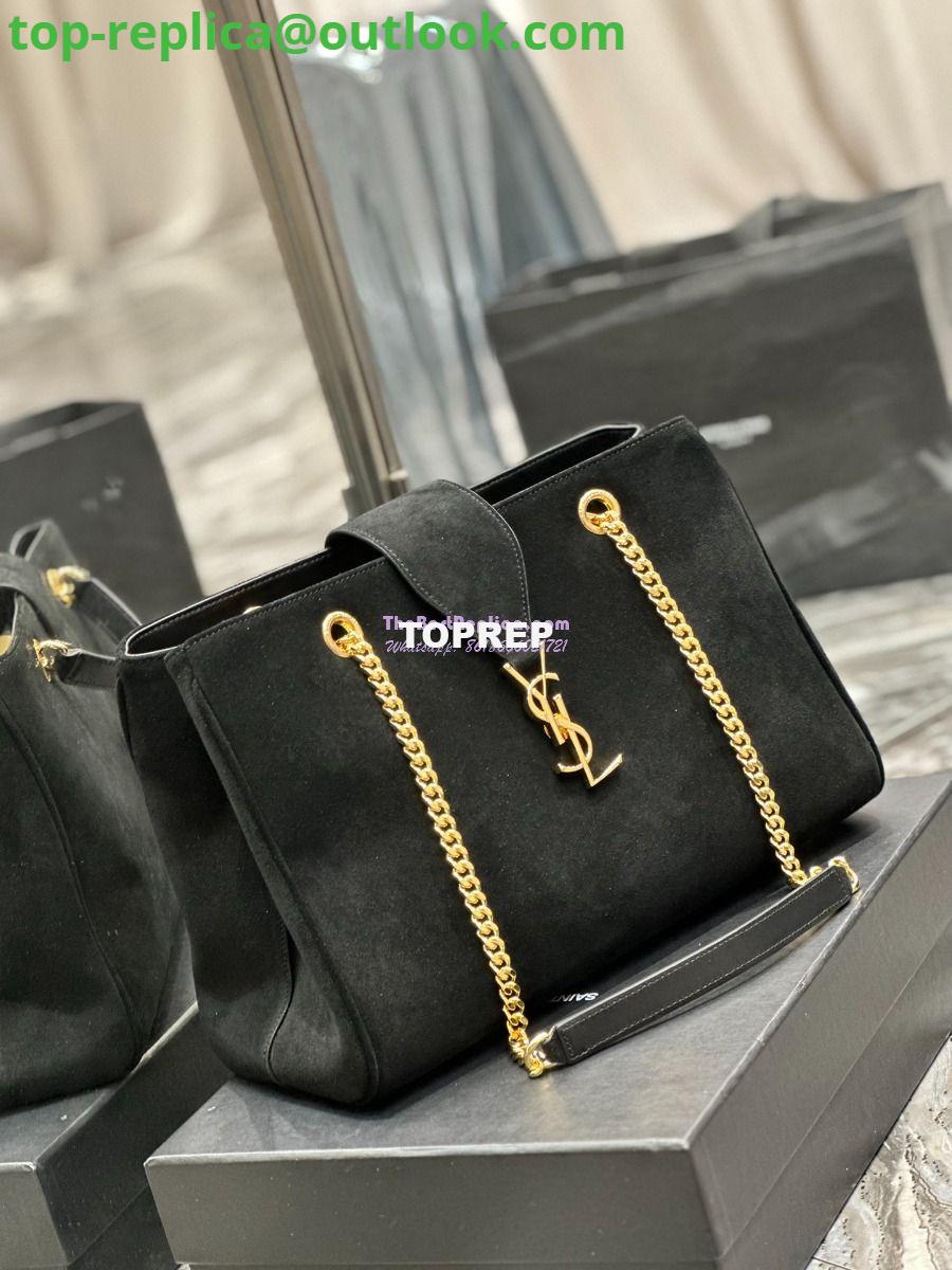 Replica YSL Saint Laurent Cassandre Shopper Bag in Suede Calfskin 668900 Black 4 Replica YSL Saint Laurent Cassandre Shopper Bag in Suede Calfskin 668900 Black 4