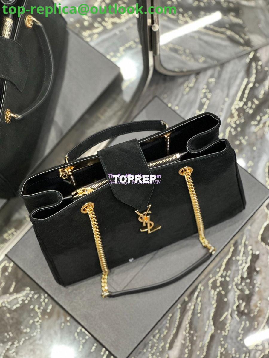 Replica YSL Saint Laurent Cassandre Shopper Bag in Suede Calfskin 668900 Black 5 Replica YSL Saint Laurent Cassandre Shopper Bag in Suede Calfskin 668900 Black 5