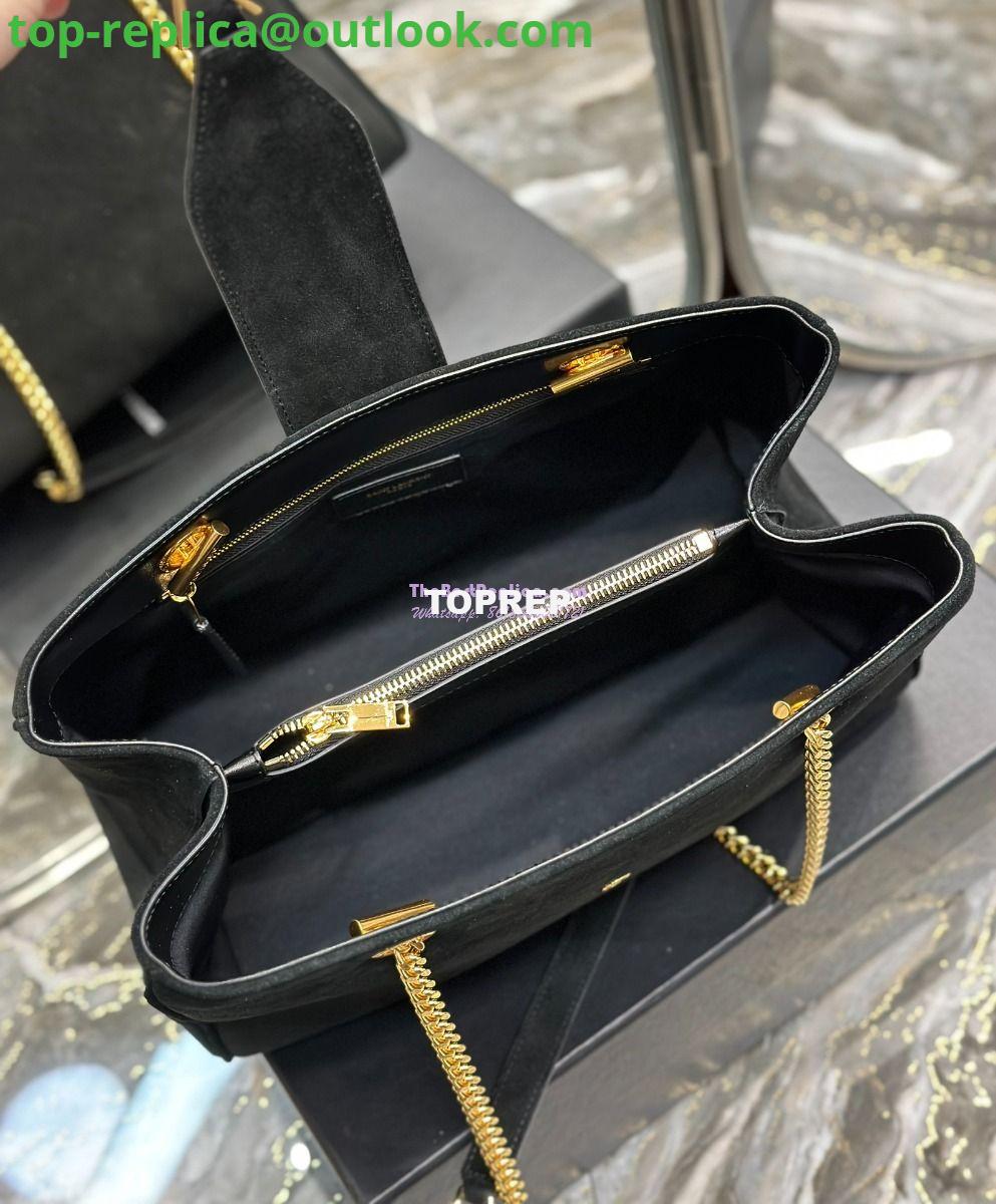 Replica YSL Saint Laurent Cassandre Shopper Bag in Suede Calfskin 668900 Black 10 Replica YSL Saint Laurent Cassandre Shopper Bag in Suede Calfskin 668900 Black 10