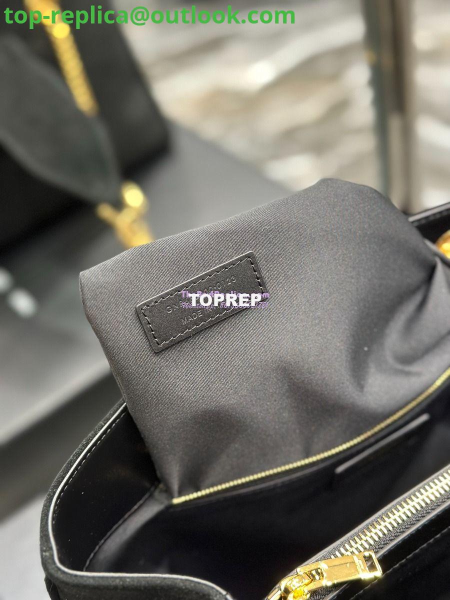 Replica YSL Saint Laurent Cassandre Shopper Bag in Suede Calfskin 668900 Black 11 Replica YSL Saint Laurent Cassandre Shopper Bag in Suede Calfskin 668900 Black 11