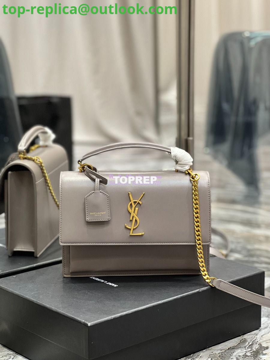 Replica YSL Saint Laurent Medium Sunset Satchel In Smooth Leather 634723 Grey Replica YSL Saint Laurent Medium Sunset Satchel In Smooth Leather 634723 Grey
