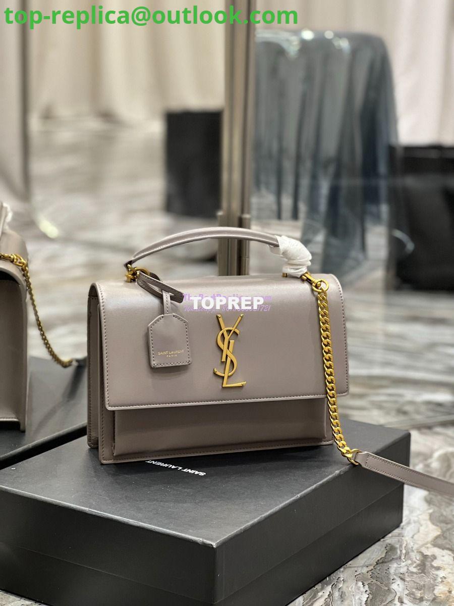 Replica YSL Saint Laurent Medium Sunset Satchel In Smooth Leather 634723 Grey 2 Replica YSL Saint Laurent Medium Sunset Satchel In Smooth Leather 634723 Grey 2