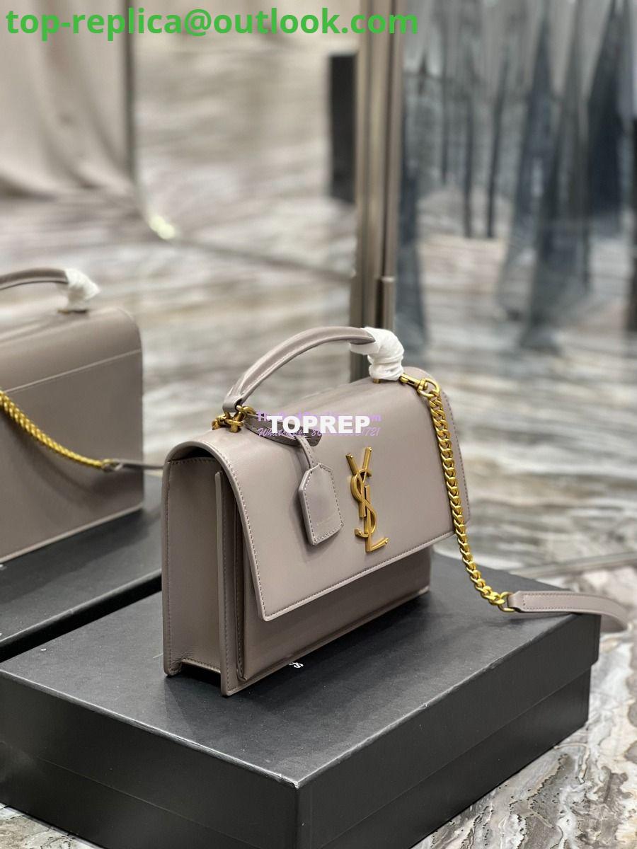Replica YSL Saint Laurent Medium Sunset Satchel In Smooth Leather 634723 Grey 3 Replica YSL Saint Laurent Medium Sunset Satchel In Smooth Leather 634723 Grey 3