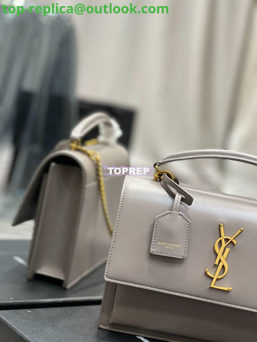 Replica YSL Saint Laurent Medium Sunset Satchel In Smooth Leather 634723 Grey 4 Replica YSL Saint Laurent Medium Sunset Satchel In Smooth Leather 634723 Grey 4