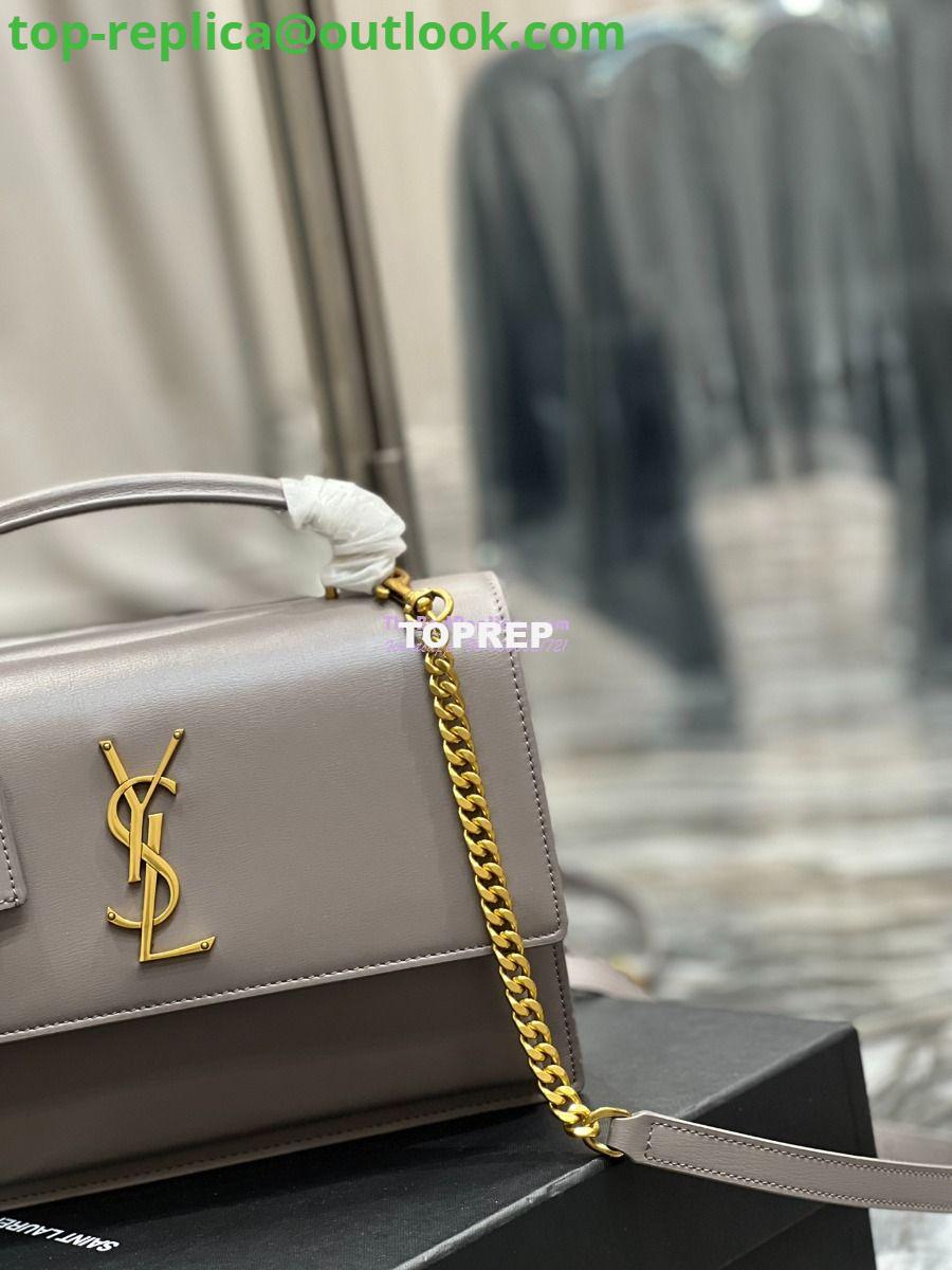 Replica YSL Saint Laurent Medium Sunset Satchel In Smooth Leather 634723 Grey 5 Replica YSL Saint Laurent Medium Sunset Satchel In Smooth Leather 634723 Grey 5