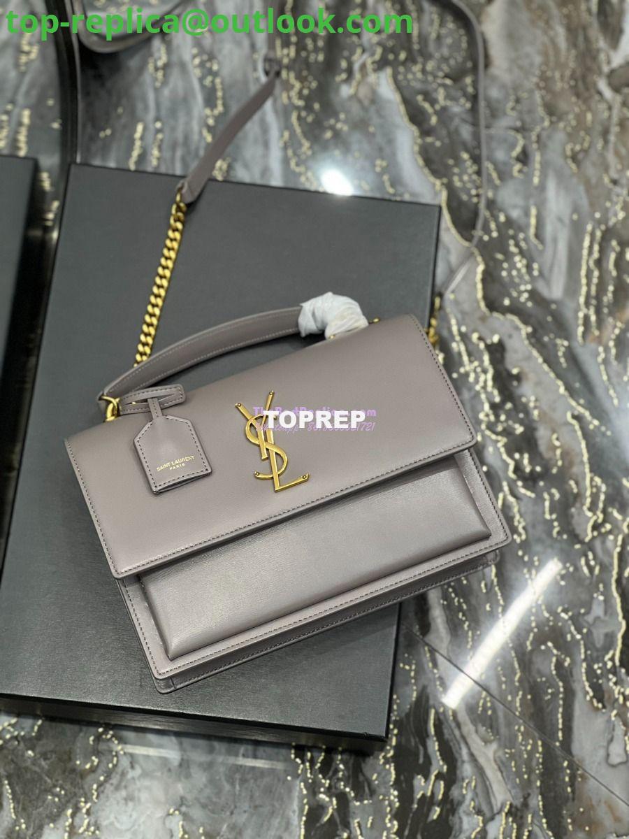 Replica YSL Saint Laurent Medium Sunset Satchel In Smooth Leather 634723 Grey 6 Replica YSL Saint Laurent Medium Sunset Satchel In Smooth Leather 634723 Grey 6