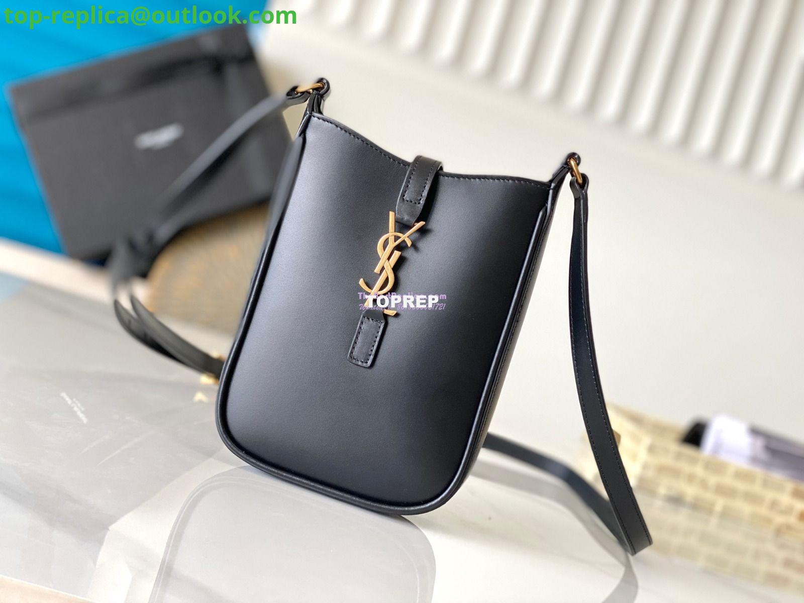 Replica YSL Saint Laurent Le 5 À 7 Mini Vertical In Shiny Leather 7352142 Black Replica YSL Saint Laurent Le 5 À 7 Mini Vertical In Shiny Leather 7352142 Black