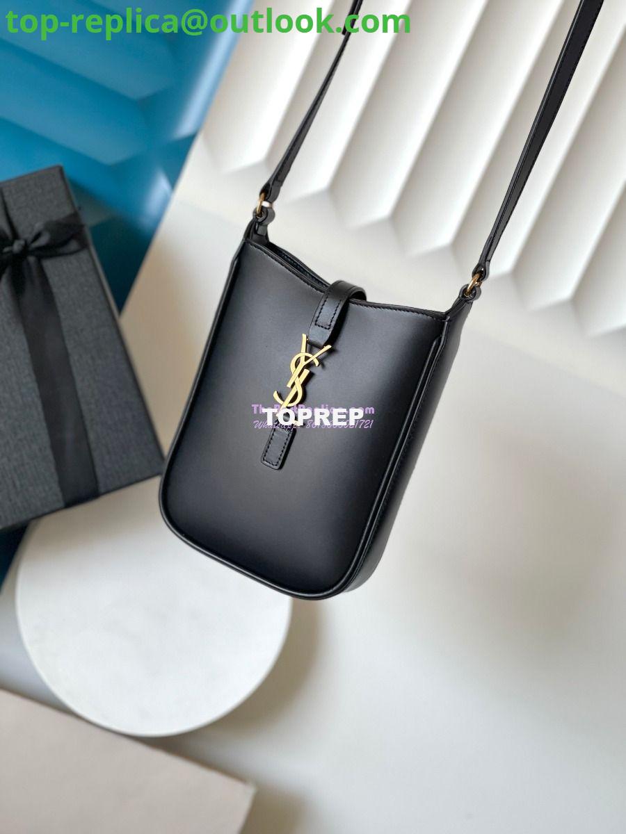 Replica YSL Saint Laurent Le 5 À 7 Mini Vertical In Shiny Leather 7352142 Black 2 Replica YSL Saint Laurent Le 5 À 7 Mini Vertical In Shiny Leather 7352142 Black 2