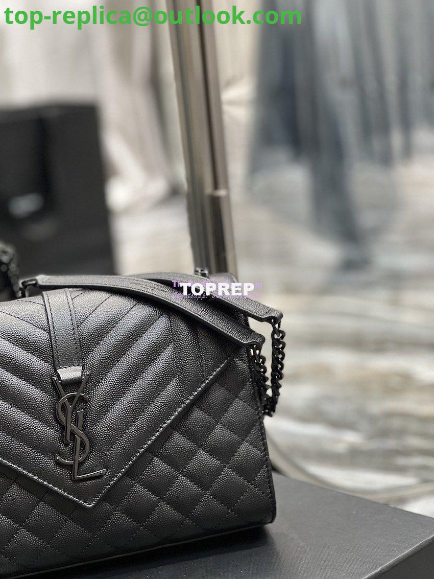 Replica YSL Saint Laurent Medium Envelope Bag In Mix Matelassé Grain De Poudre Embossed Leather 487206 Black in Black Hardware 4 Replica YSL Saint Laurent Medium Envelope Bag In Mix Matelassé Grain De Poudre Embossed Leather 487206 Black in Black Hardware 4