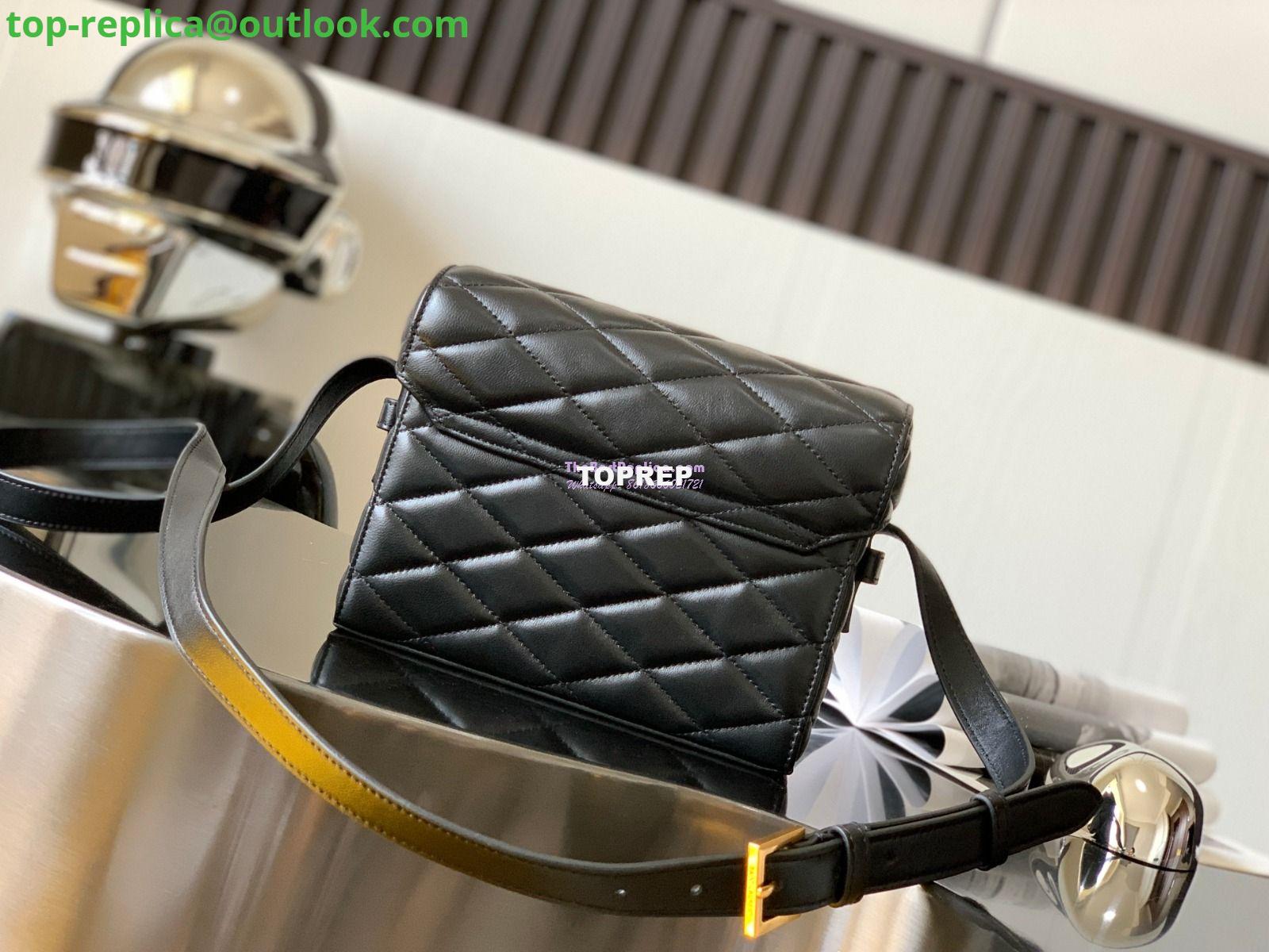 Replica YSL Saint Laurent June Box Bag In Quilted Lambskin 7100801 Black 10 Replica YSL Saint Laurent June Box Bag In Quilted Lambskin 7100801 Black 10