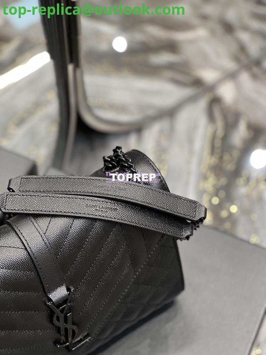 Replica YSL Saint Laurent Medium Envelope Bag In Mix Matelassé Grain De Poudre Embossed Leather 487206 Black in Black Hardware 7 Replica YSL Saint Laurent Medium Envelope Bag In Mix Matelassé Grain De Poudre Embossed Leather 487206 Black in Black Hardware 7