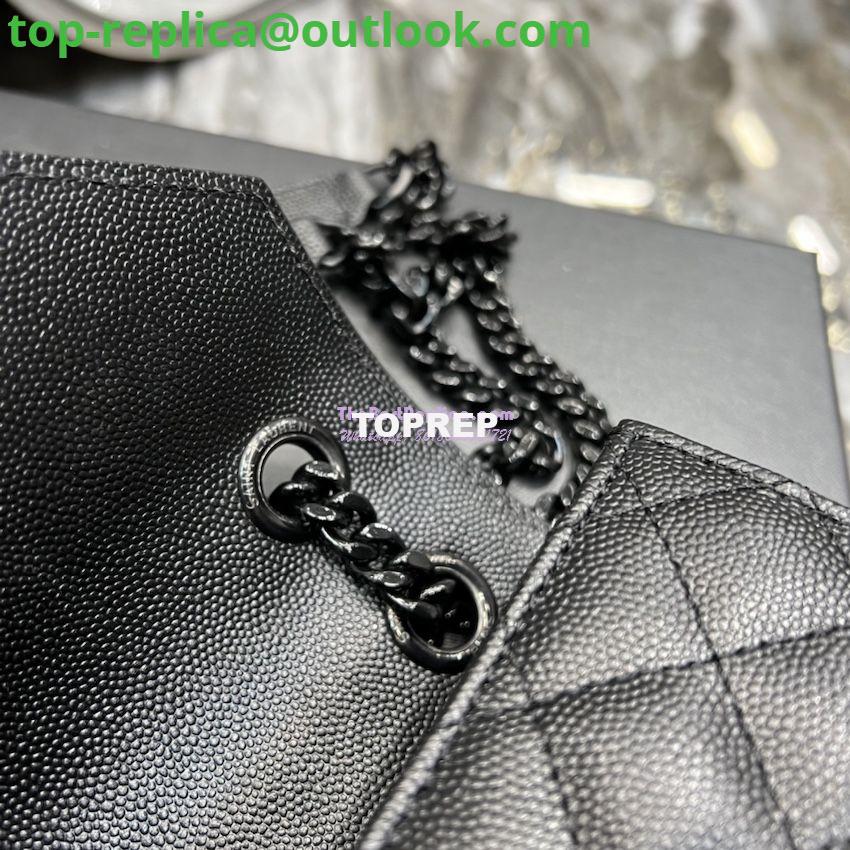 Replica YSL Saint Laurent Medium Envelope Bag In Mix Matelassé Grain De Poudre Embossed Leather 487206 Black in Black Hardware 9 Replica YSL Saint Laurent Medium Envelope Bag In Mix Matelassé Grain De Poudre Embossed Leather 487206 Black in Black Hardware 9