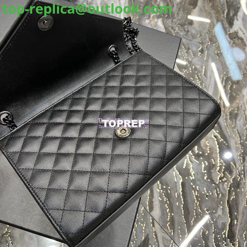 Replica YSL Saint Laurent Medium Envelope Bag In Mix Matelassé Grain De Poudre Embossed Leather 487206 Black in Black Hardware 11 Replica YSL Saint Laurent Medium Envelope Bag In Mix Matelassé Grain De Poudre Embossed Leather 487206 Black in Black Hardware 11