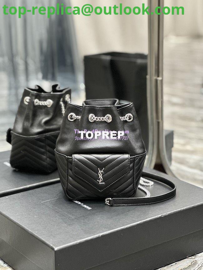 Replica YSL Saint Laurent Joe Mini Bucket Bag In Quilted Lambskin 7016311 Black Silver Hardware Replica YSL Saint Laurent Joe Mini Bucket Bag In Quilted Lambskin 7016311 Black Silver Hardware
