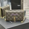 Replica YSL Saint Laurent Cassandra Medium Top Handle In Box Leather And Suede 578000 Storm Grey 16