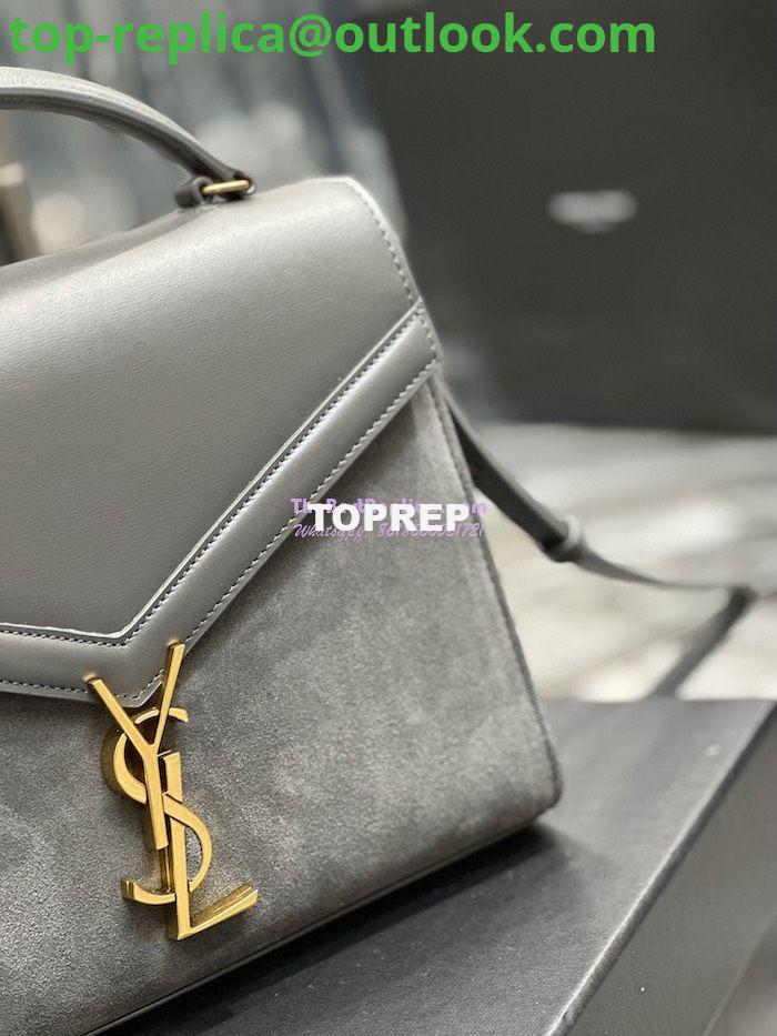 Replica YSL Saint Laurent Cassandra Medium Top Handle In Box Leather And Suede 578000 Storm Grey 5 Replica YSL Saint Laurent Cassandra Medium Top Handle In Box Leather And Suede 578000 Storm Grey 5