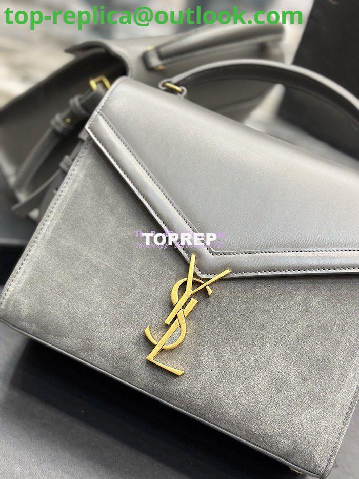 Replica YSL Saint Laurent Cassandra Medium Top Handle In Box Leather And Suede 578000 Storm Grey 6 Replica YSL Saint Laurent Cassandra Medium Top Handle In Box Leather And Suede 578000 Storm Grey 6