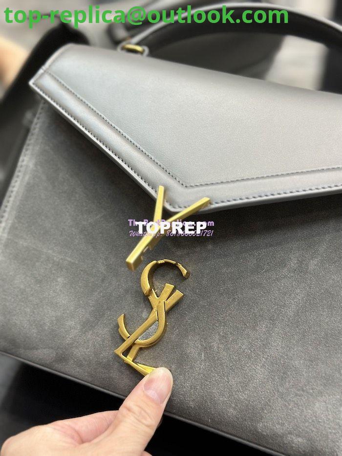 Replica YSL Saint Laurent Cassandra Medium Top Handle In Box Leather And Suede 578000 Storm Grey 9 Replica YSL Saint Laurent Cassandra Medium Top Handle In Box Leather And Suede 578000 Storm Grey 9
