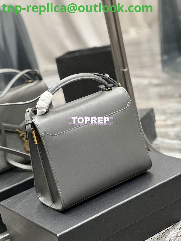 Replica YSL Saint Laurent Cassandra Medium Top Handle In Box Leather And Suede 578000 Storm Grey 14 Replica YSL Saint Laurent Cassandra Medium Top Handle In Box Leather And Suede 578000 Storm Grey 14